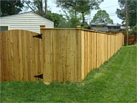 <b>Vertical Board Privacy Fence with Cap Board Top and New England Caps</b>